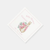 Pink Bunny Rabbit Floral Baby shower Servet (Hoek)