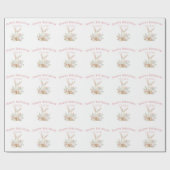 Pink Bunny Rabbit Girl, op maat gemaakt Cadeaupapier (Vlak)