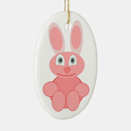PINK BUNNY RABBIT KERAMISCH ORNAMENT (Rechts)