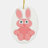 PINK BUNNY RABBIT KERAMISCH ORNAMENT (Voorkant)