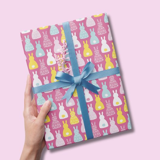 Pink Bunny Rabbit patroon Cadeaupapier