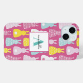Pink Bunny Rabbit patroon Case-Mate iPhone Case (Achterkant (horizontaal))