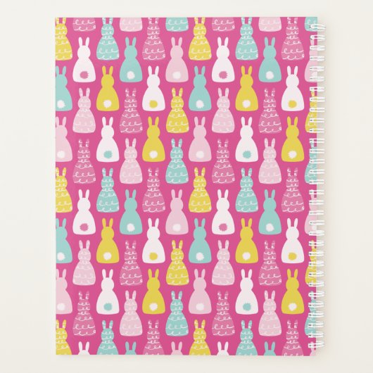 Pink Bunny Rabbit patroon Planner (Achterkant)