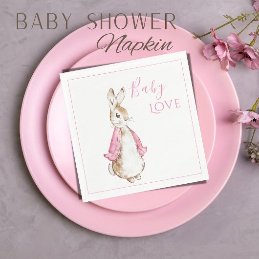 Pink Bunny Rabbit Pink Baby shower Servet