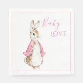 Pink Bunny Rabbit Pink Baby shower Servet (Voorkant)