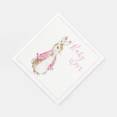Pink Bunny Rabbit Pink Baby shower Servet (Hoek)