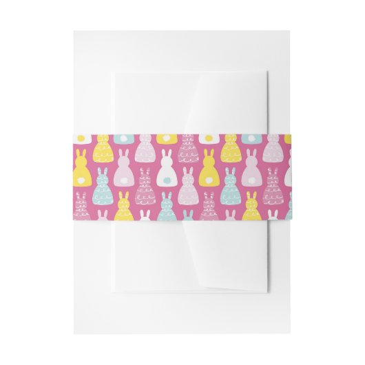 Pink Bunny Rabbit Uitnodigingen Wikkel (Voorkant Voorbeeld)