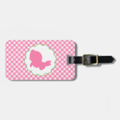 Pink Bunny Silhouette Bagagelabel (Voorkant horizontaal)