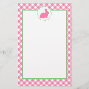 Pink Bunny Silhouette Briefpapier