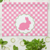 Pink Bunny Silhouette Theedoek (Gevouwen)