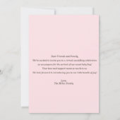 Pink Bunny Thema Luierfeest Kaart (Achterkant)