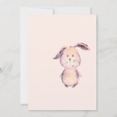 Pink Bunny Waterverf Het is een meisje Baby shower Kaart (Achterkant)