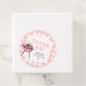 Pink Burger BBQ Baby Shower Bedankjes Labels (In situ)