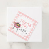 Pink Burger BBQ Baby Shower Bedankjes Labels (In situ)