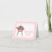 Pink Burger BBQ Baby Shower Bedankkaart (Voorkant)