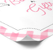 Pink Burger BBQ Baby shower boeken en geschenken Poster (Hoek)