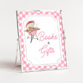 Pink Burger BBQ Baby shower boeken en geschenken Poster