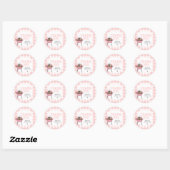 Pink Burger BBQ Baby Shower Ronde Sticker (Vel)