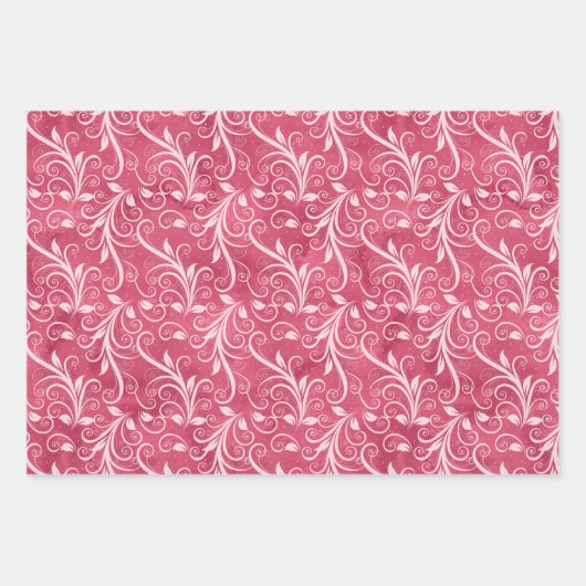 PINK BURGUNDY CHRISTMAS WATERVERF FLOWERS INPAKPAPIER VEL (Voorkant 3)