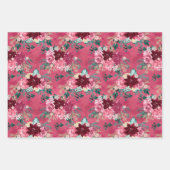 PINK BURGUNDY CHRISTMAS WATERVERF FLOWERS INPAKPAPIER VEL (Voorkant)