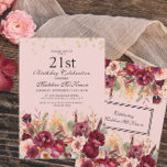 Pink Burgundy Floral Gold Glitter 21st Birthday Kaart<br><div class="desc">Elegant roze en Bourgogne waterverf floral and greenery 21st verjaardagsfeestje met goudglitter. Neem contact met mij op voor hulp bij aanpassingen of om aanvullende Zazzle-producten aan te vragen of te coördineren voor uw viering.</div>