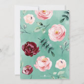 Pink Burgundy Floral Greenery Vrijgezellenfeest Kaart (Achterkant)