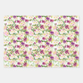 Pink Burgundy Floral Inpakpapier Vel (Voorkant)
