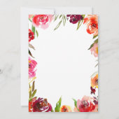 Pink Burgundy Floral Virtual Online Wedding Kaart (Achterkant)