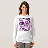 Pink Burgundy Flowers Botanisch Patroon T-shirt (Voorkant volledig)