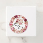 Pink Burgundy Pumpkin Floral Wedding Bedankjes Labels (In situ)