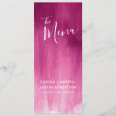 Pink burgundy red modern huwelijksmenu menu (Voorkant)