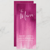 Pink burgundy red modern huwelijksmenu menu (Voorkant / Achterkant)