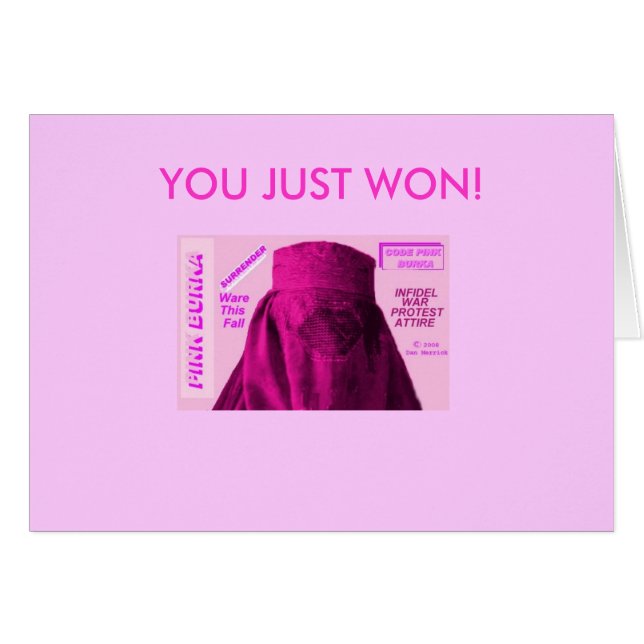 Pink Burka Award (Voorkant Horizontaal)