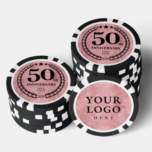 Pink Business 50th Anniversary Poker Chips (Opstapeling)