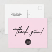 Pink Business Klantwaardering Handlettering Briefkaart (Voorkant / Achterkant)