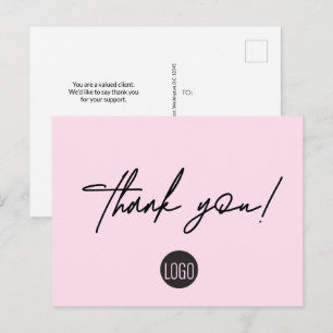 Pink Business Klantwaardering Handlettering Briefkaart