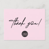 Pink Business Klantwaardering Handlettering Briefkaart (Voorkant)