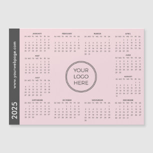 Pink Business Logo 2025 Magnetische Kalender