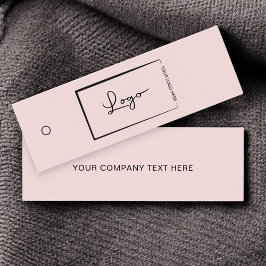 Pink Business Logo Label Hang Label Mini Visitekaartjes