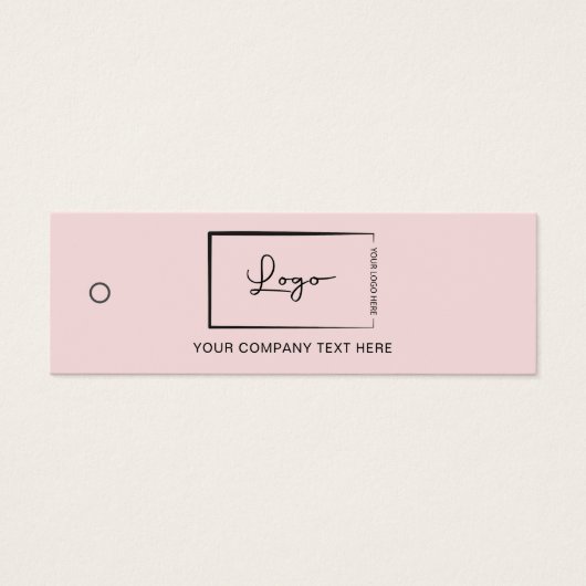 Pink Business Logo Label Hang Label Mini Visitekaartjes (Voorkant)