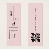 Pink Business Logo Prijslabel QR Code Hang Label Mini Visitekaartjes (Voorkant /achterkant)