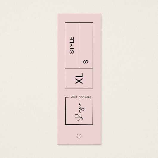 Pink Business Logo Prijslabel QR Code Hang Label Mini Visitekaartjes (Voorkant)
