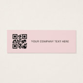 Pink Business Logo Prijslabel QR Code Hang Label Mini Visitekaartjes (Achterkant)