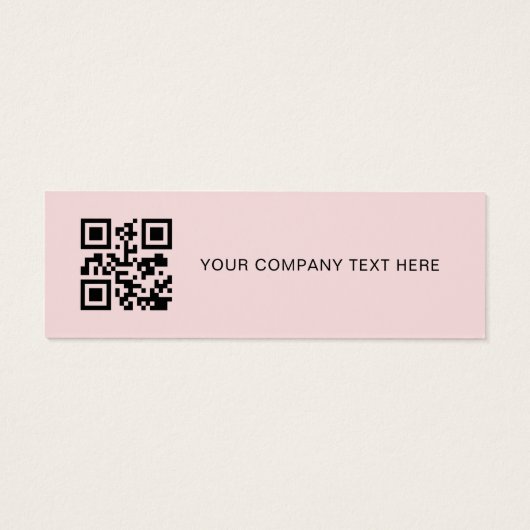 Pink Business Logo Prijslabel QR Code Hang Label Mini Visitekaartjes (Achterkant)