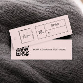 Pink Business Logo Prijslabel QR Code Hang Label Mini Visitekaartjes