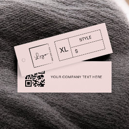 Pink Business Logo Prijslabel QR Code Hang Label Mini Visitekaartjes