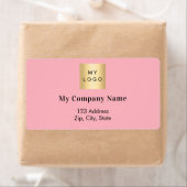 Pink business logo retour adres verzending etiket (Insitu)