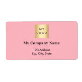 Pink business logo retour adres verzending etiket (Voorkant)