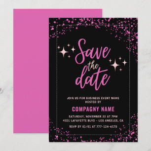 Pink Business party uitnodiging Save the date Glam