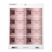 Pink business qr code retour adres verzending etiket (Full Sheet)